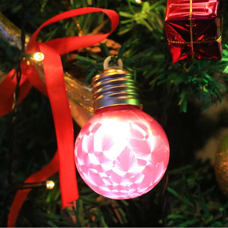 Tree Plastic Ball LED Light Bulb Night Light Ball Hanging tree Pendant Christmas Bulb Light Transparent Ball new year 2024