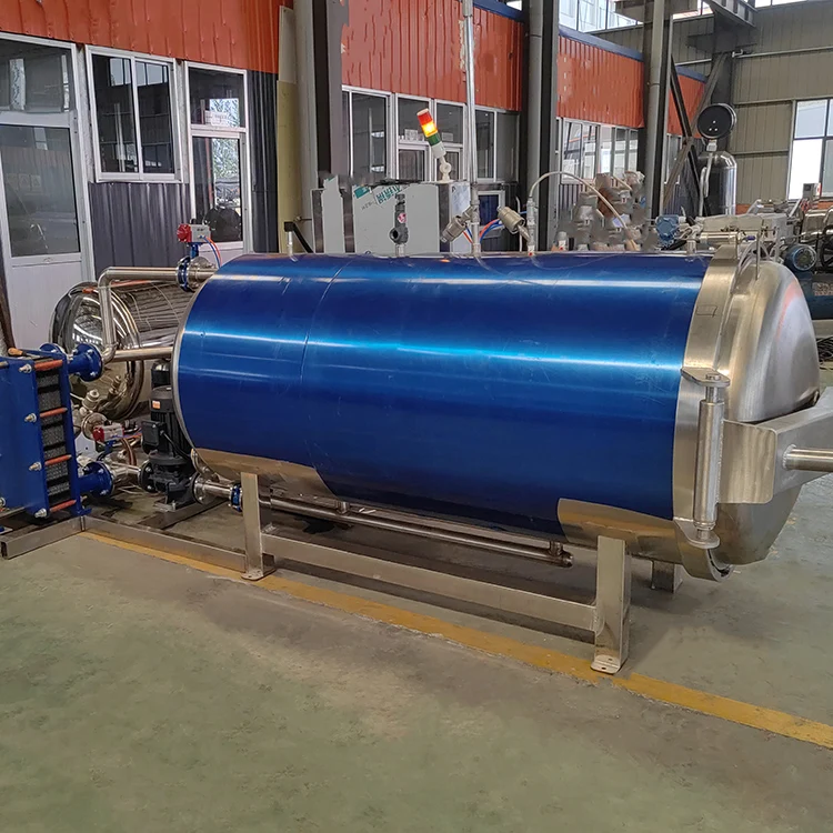 PLC Control Full Automatic Sterilizing Machine For Canned Food Bottle Water Spraying Retort Machine