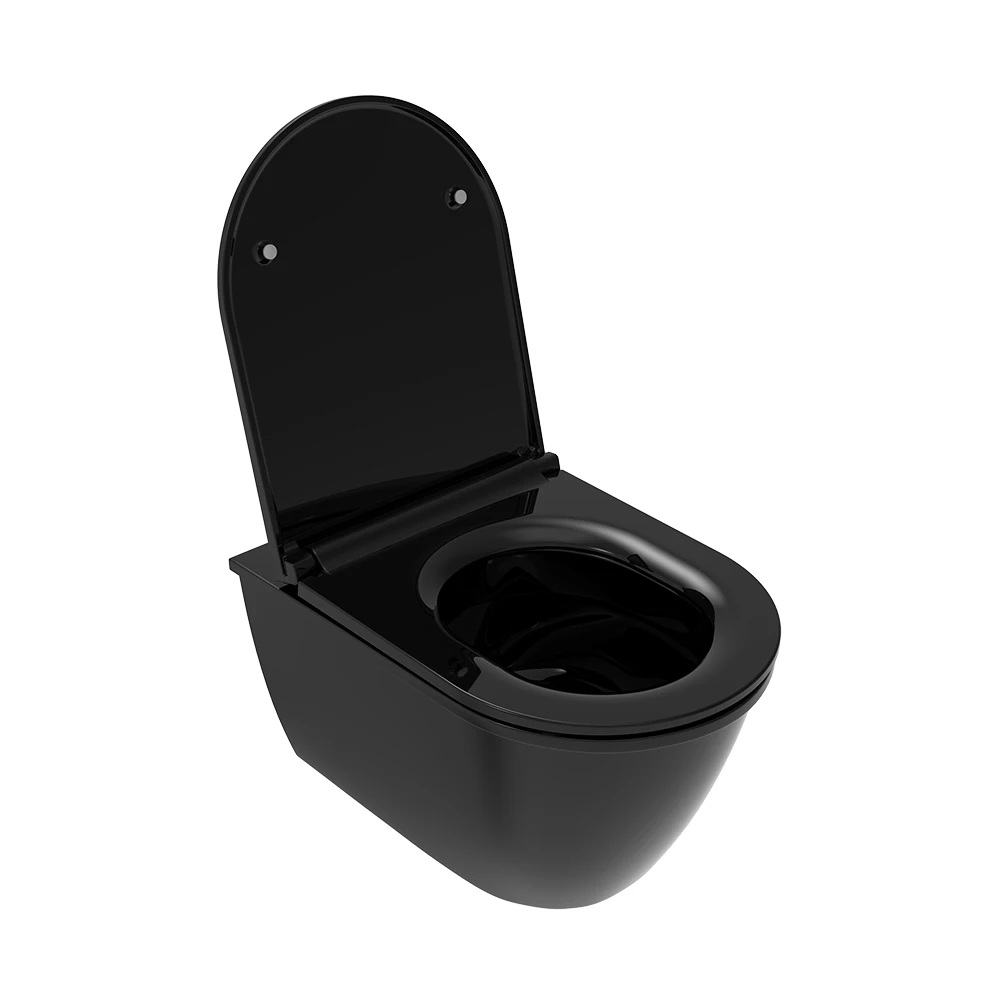Sunten SU046 Modern D-Shape Urea Toilet Seat Soft Close UF Design for Wall Hung WCs for Bathrooms and Hotels