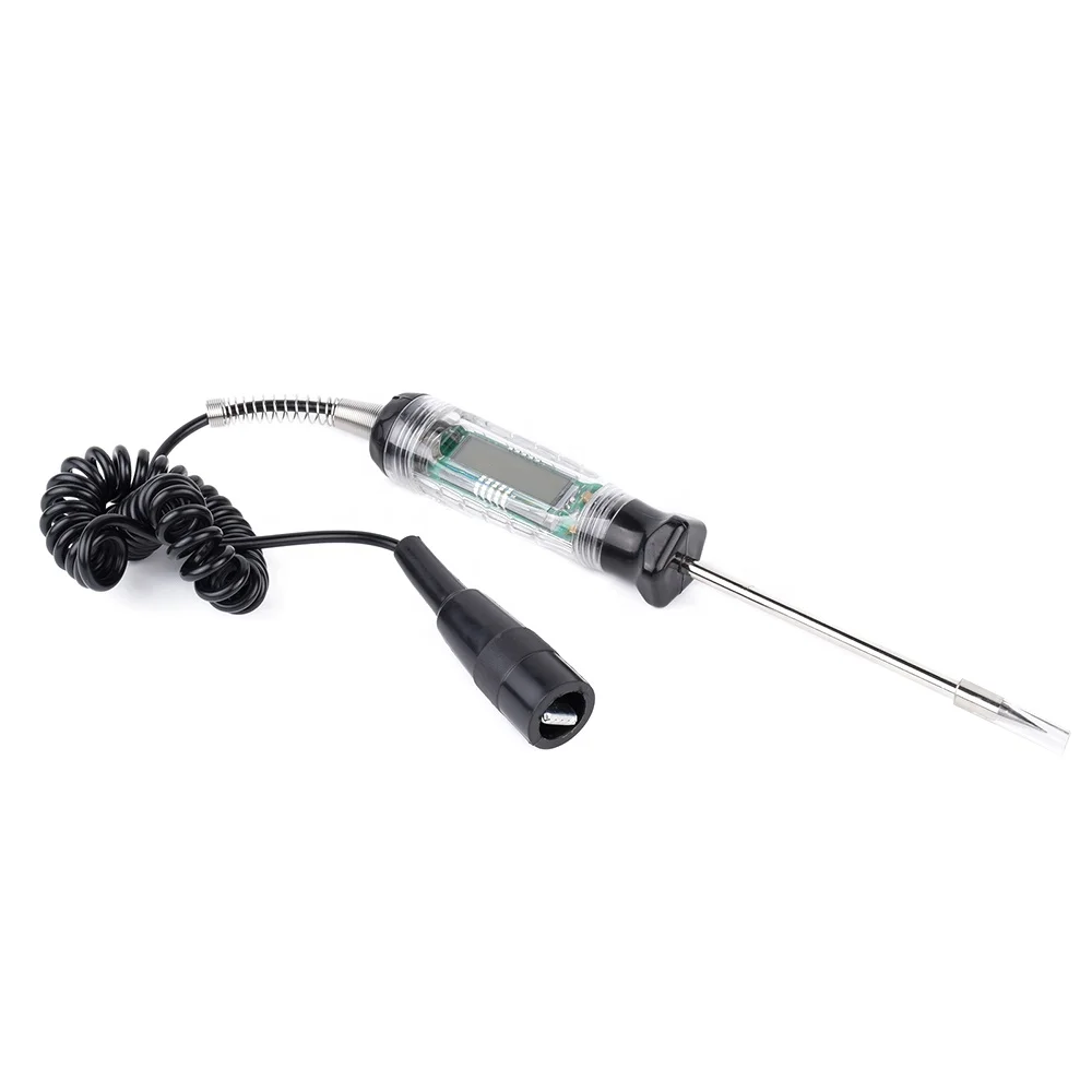 Электрический автомобильный ЖК-дисплей анализатор ручки тестер с подсветкой 3/6/12/24/30 напряжение пружинный провод светодиодный индикатор проверки транспортного средства