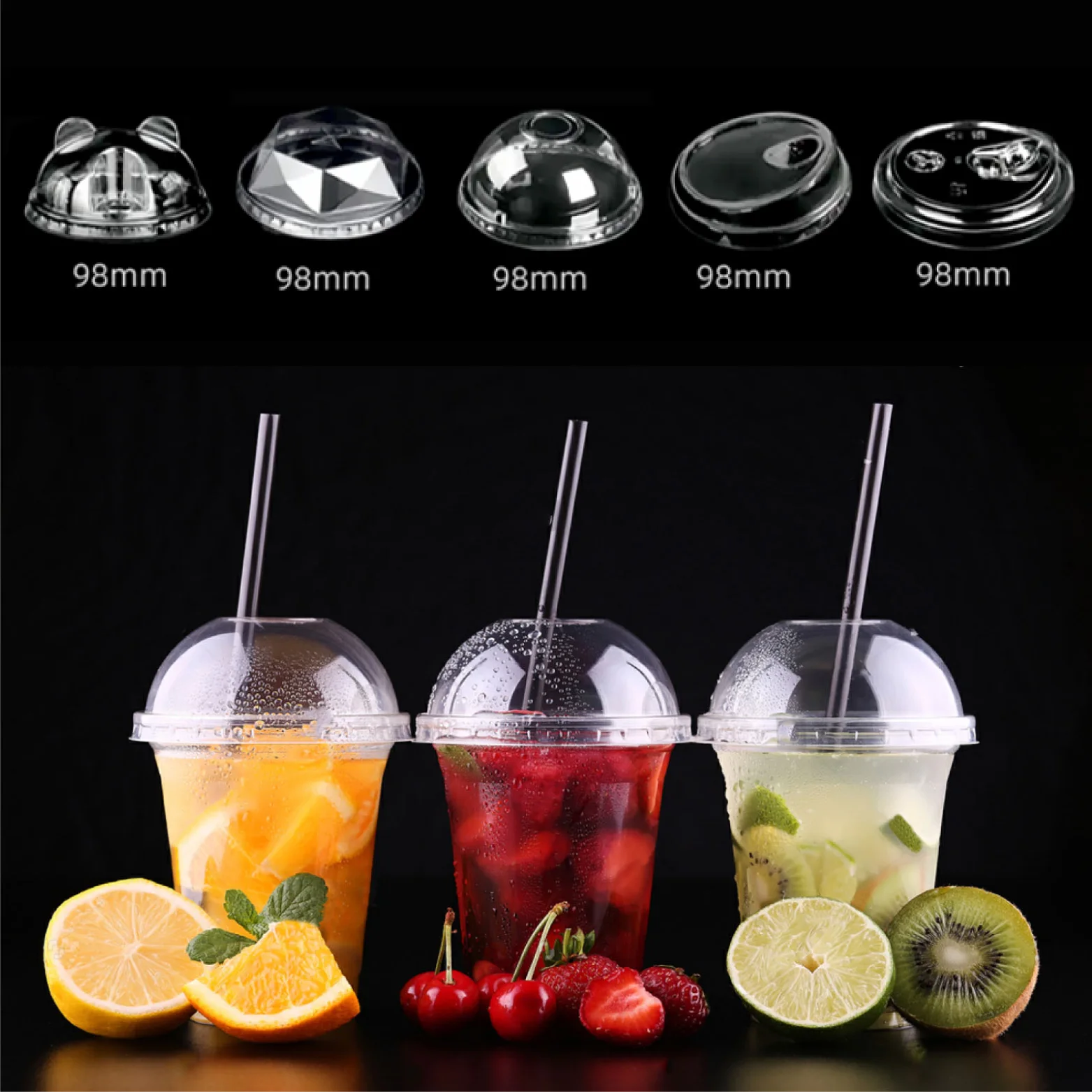 Wholesale Customizable Eco-friendly PLA PET Plastic Single Wall Disposable Cup with Lid for Your Needs