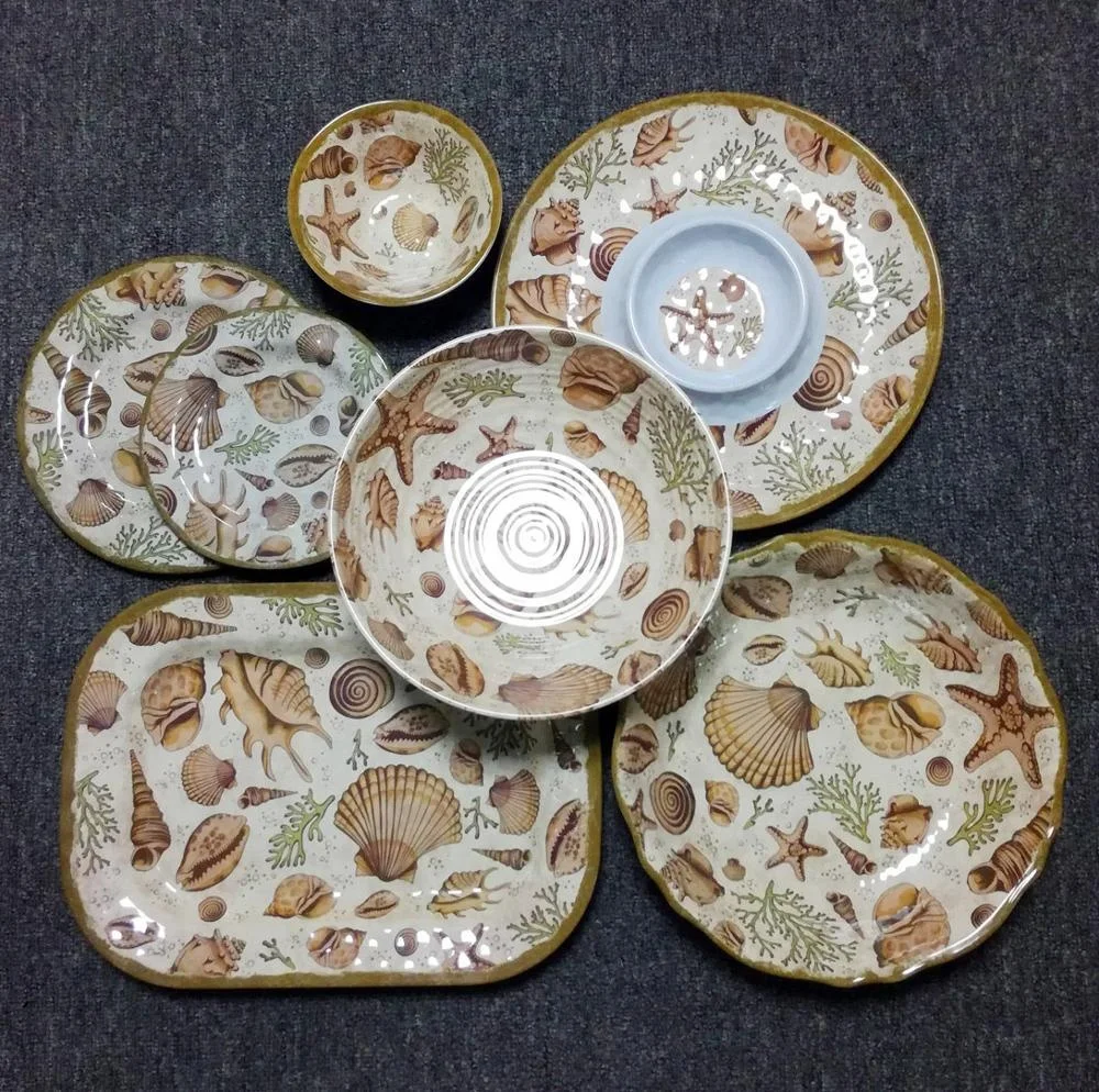 15 inch luxury round chip and dip tray melamine serving plate set snacks platter melamine dinnerware