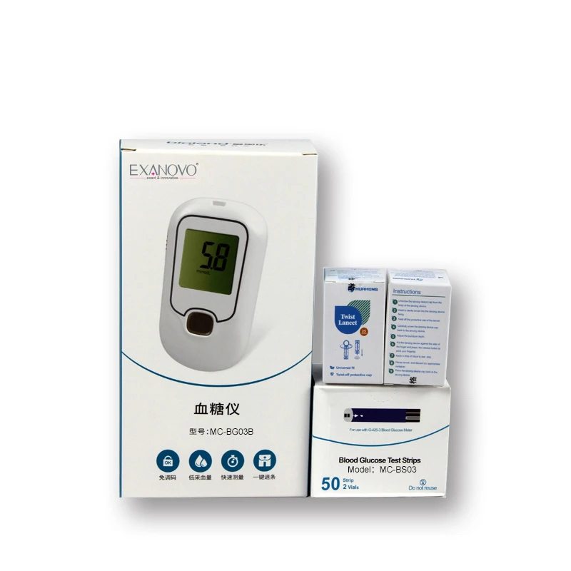 Hot Sale Blood Continuous Electronic Diabetic Glucose Meter Monitor Monitoring Device Sugar Machine Test Strip Electric Plastic