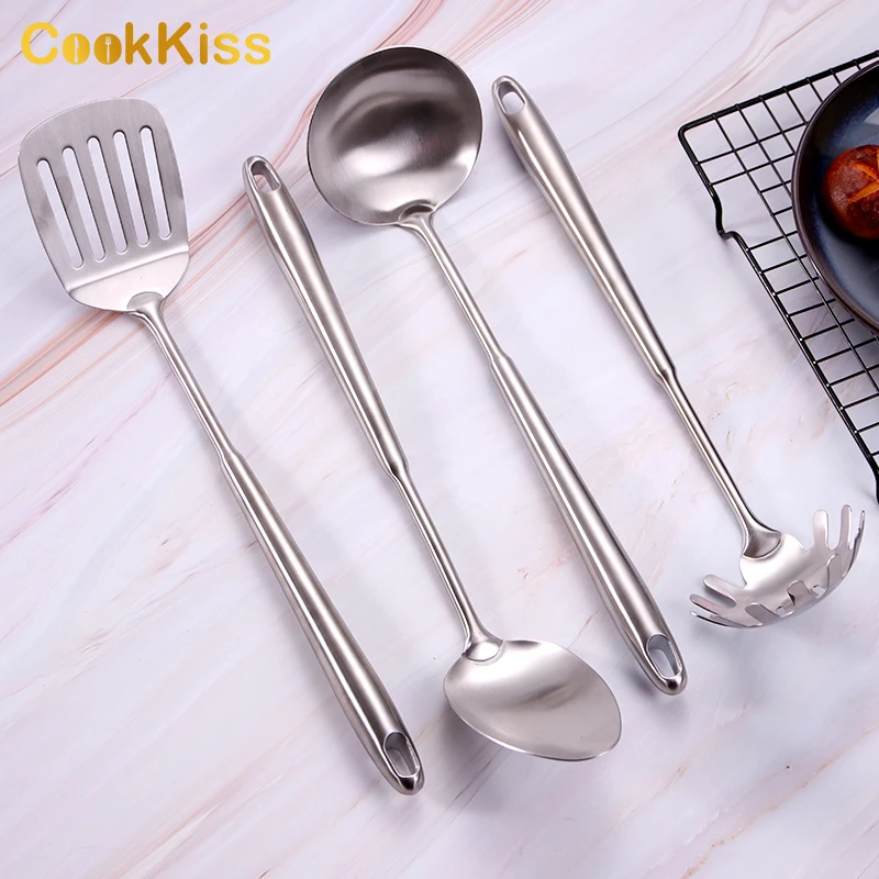 Unique Kitchen Accessories 304 Stainless Steel Soup Teaspoon Tableware Cookware Sets Spatula Stirring Utensils Tools Non Stick