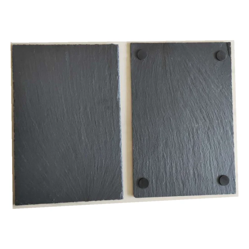 Natural rectangle black slate plate 30X20 CM with chipped edge