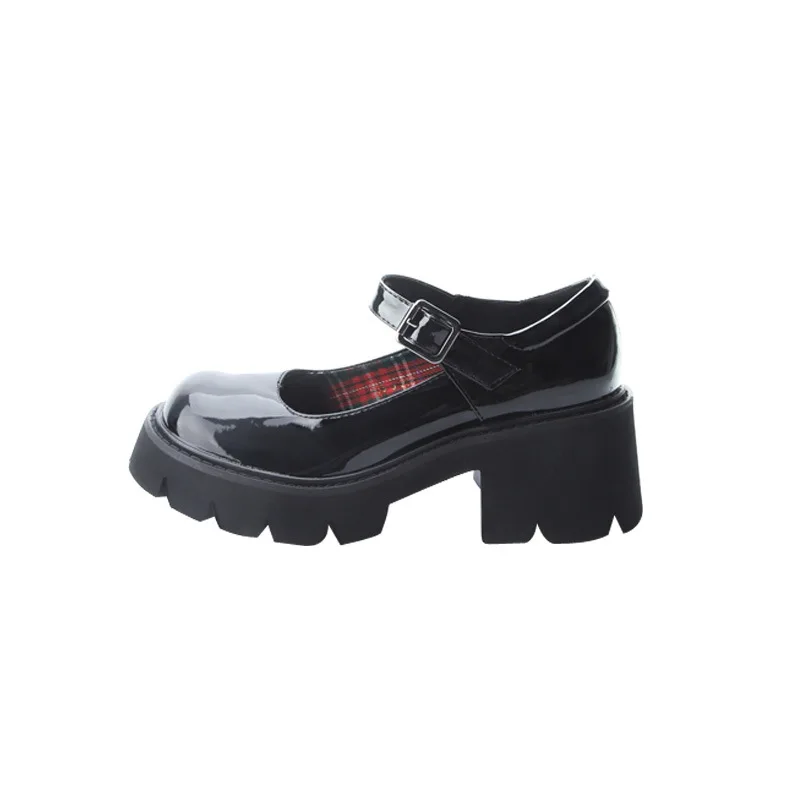New Fashion Girls Black Mary Jane Platform School Shoes in Big Sizes