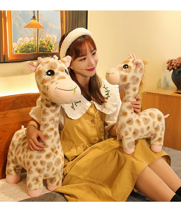 Simulation cute spotted giraffe doll wholesale animal Sleeping Pillow Toy plush toy Cartoon Cotton Stuffed Doll