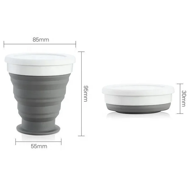 CS-1237 220ML BPA Free Reusable Portable New Silicone Collapsible Travel Cup