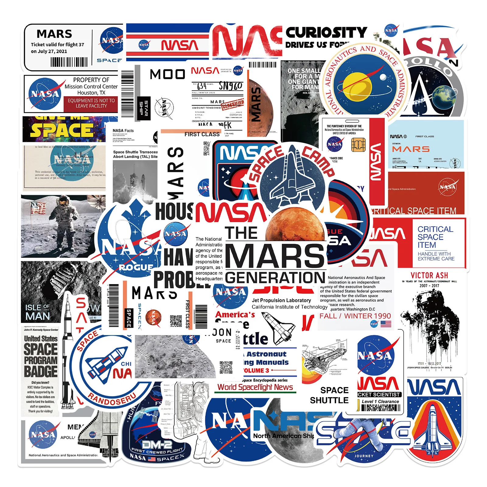 50Pcs Outer Space Graffiti Stickers Astronaut For Luggage Motorcycle Laptop Refrigerator Toy Car Spaceman Pvc Waterproof Sticker