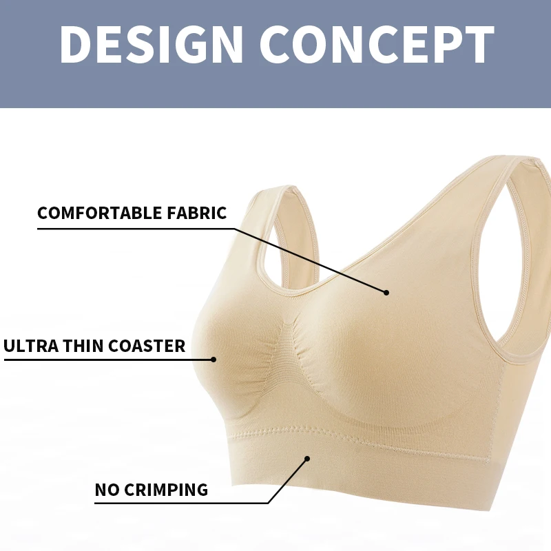 High Quality Seamless sleep Bra Ladies Plus Size bra without pads Top Women Sports Seamless Bra