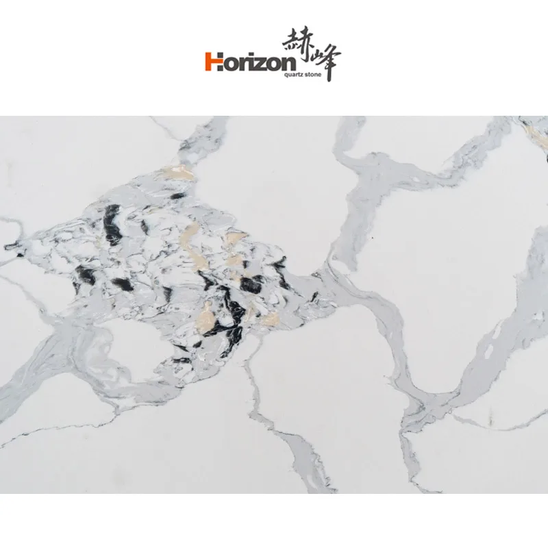 horizon faux stone panels 2cm 3cm calacatta chinese artificial marble kitchen countertops quartz slab