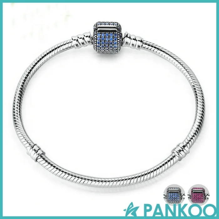 Classic design gold plated 925 Sterling Silver 3mm Snake Bone Chain Charm Bracelet Custom multiple styles DIY Jewelry