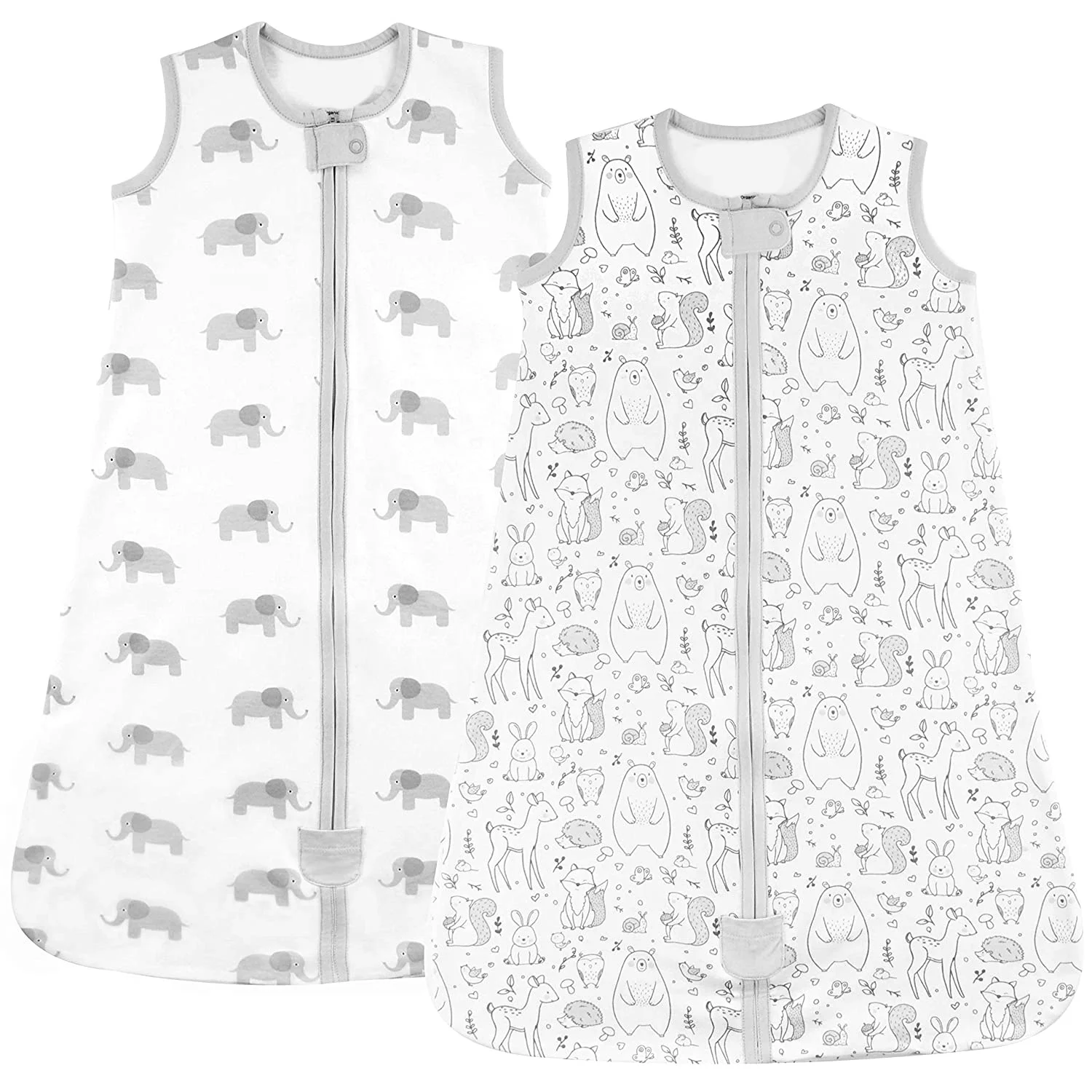 Hot Baby Wearable Blanket Without sleeves High Quality Organic Cotton Sleep Bag with 2-Way Zipper 0.5 TOG Sleeping Sack