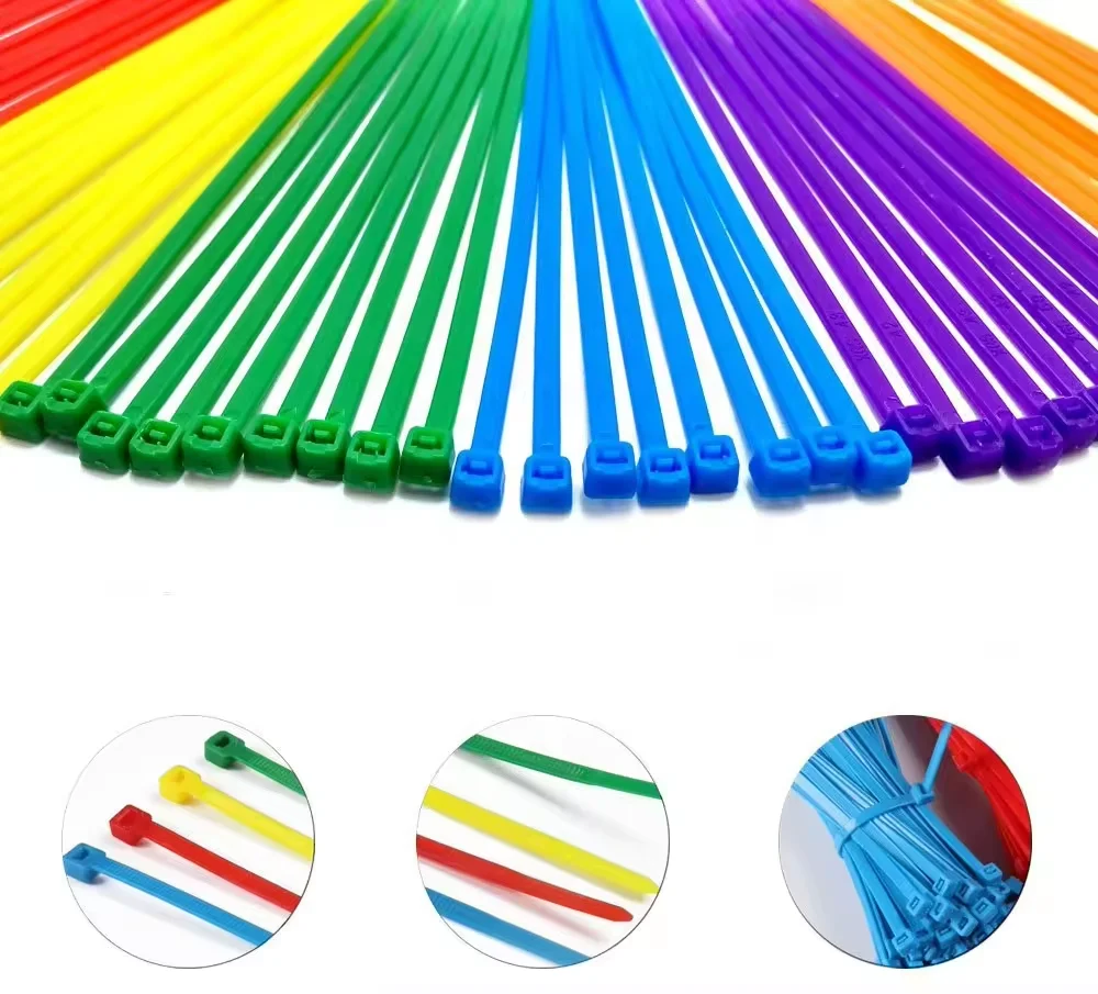 Factory Price  Nylon66 PA66 Self-Locking Cable Zip Ties 3.6*200mm Plastic Cable Wire Ties