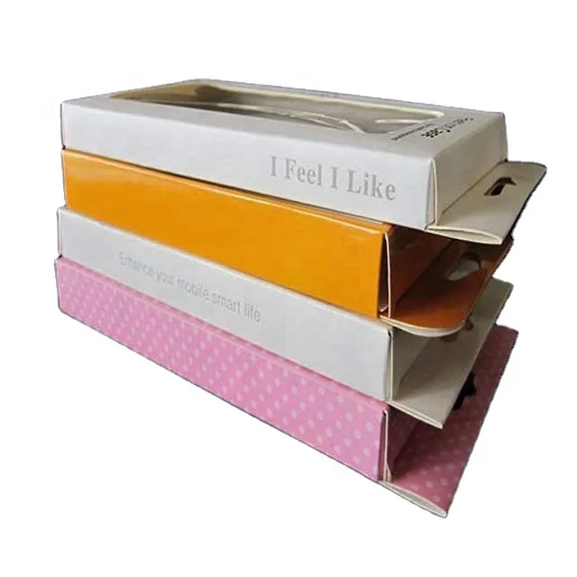 Пользовательские печатные евро слот чехол для телефона пластиковые упаковочные коробки с окном