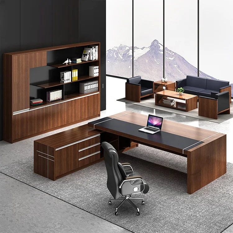High Quality mesa oficina Luxury Commercial Furniture Office Standing Table Unique Executive Wooden Office Desk