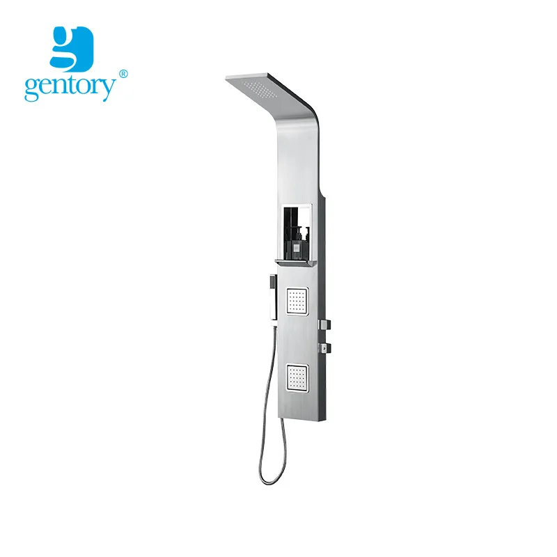 Gentory shower for bathroom wall mounted stainless steel Waterfall shower column set tower Massage Body Jets Shower Panel ES009