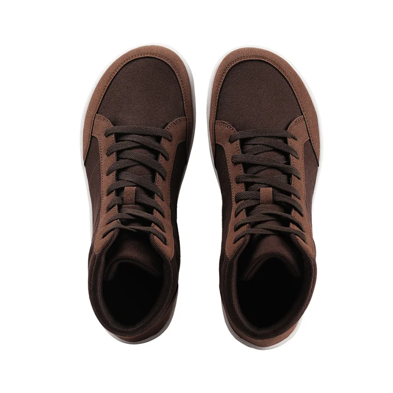 Foot Shaped Rubber Flat Heel High Top Basketball Walking Board Footwear Wide Toe Box Canvas Minimalist Barefoot Shoes