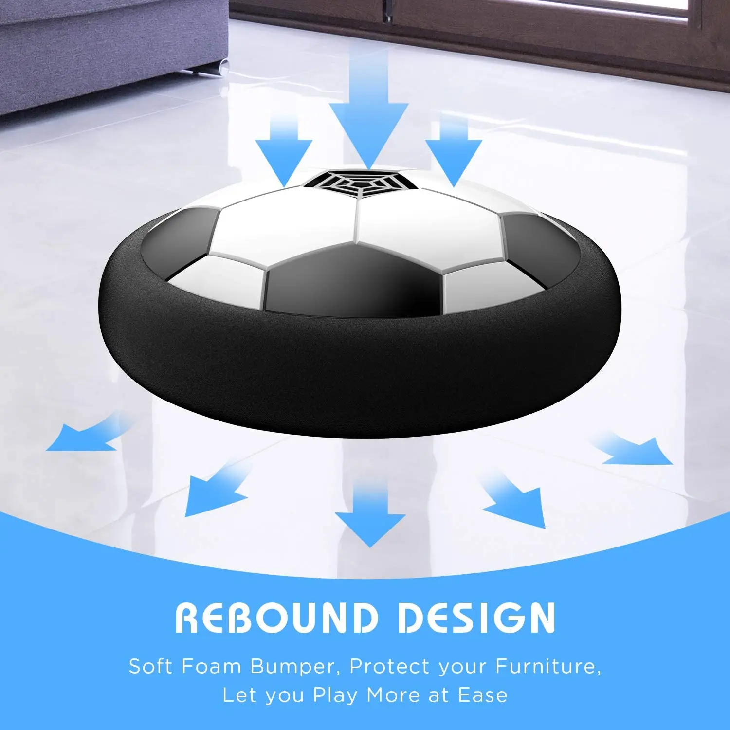 Battery Operated Air Floating LED Light Soft Foam Bumper Indoor Outdoor Kids Toys Hover Soccer Ball