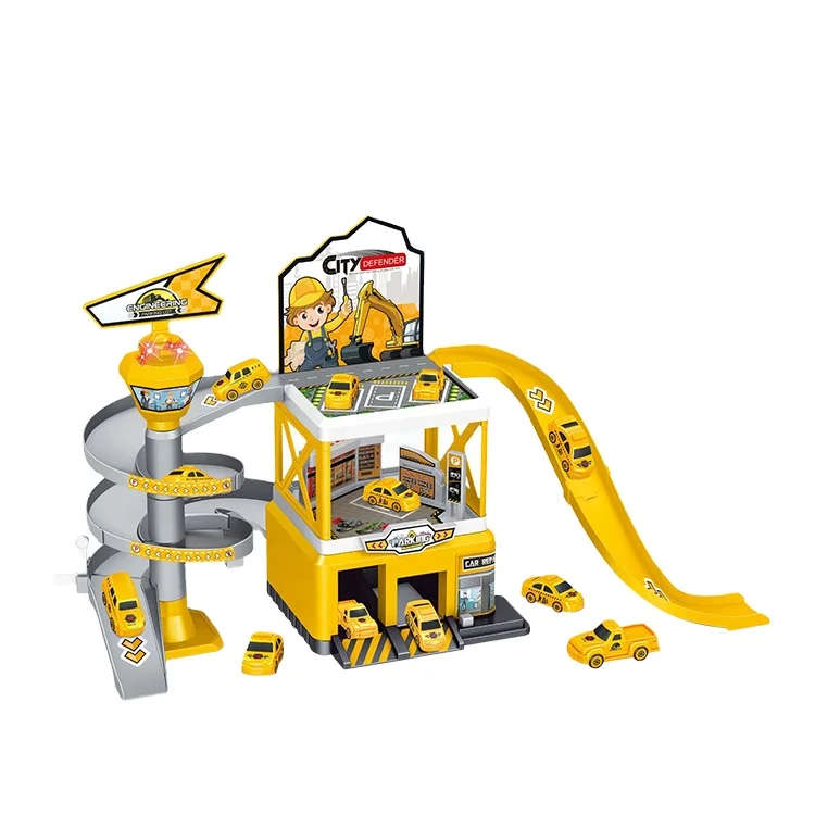 Lights Sound Electric 3pcs Alloy Toy Car Parking Garage