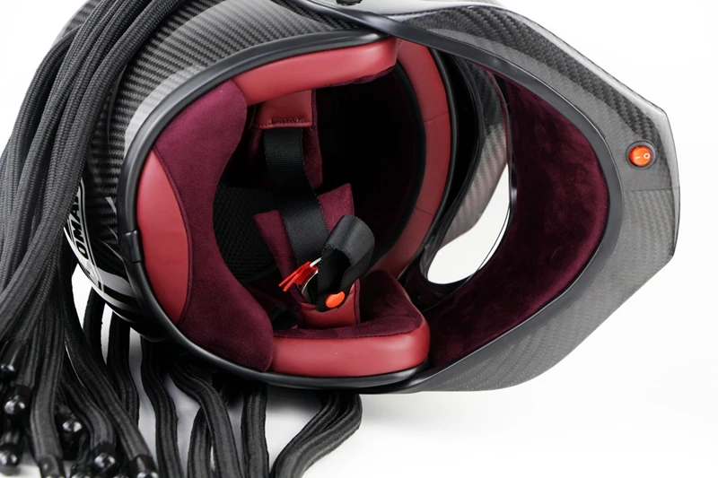 Soman SM957 Carbon Fiber Full Face Motorcycle Helmet Predator Style Casco with Laser red Light