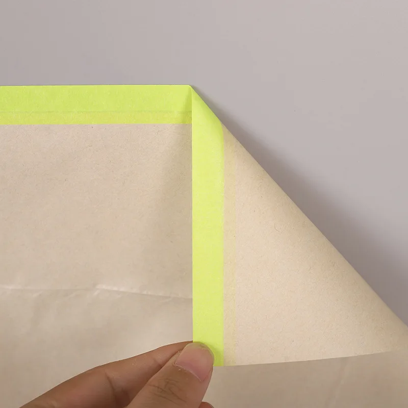 Wholesale Custom0.35m 0.55m 1.1m Pre-Taped Masking Paper and Brown Masking  Kraft Tape Paper masking paper Roll Manufacturer