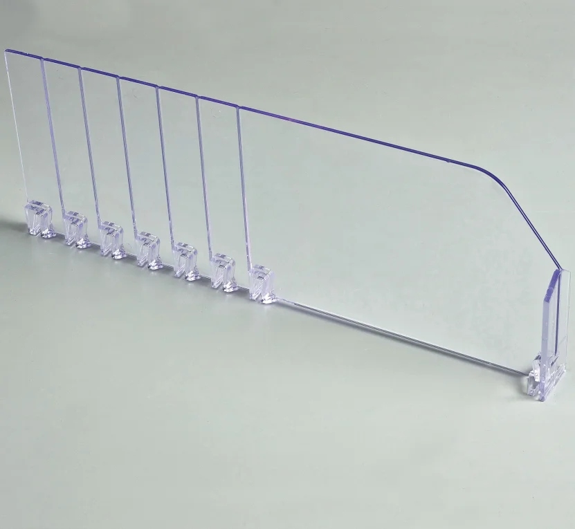 Plastic shelf  divider for supermarket and stores
