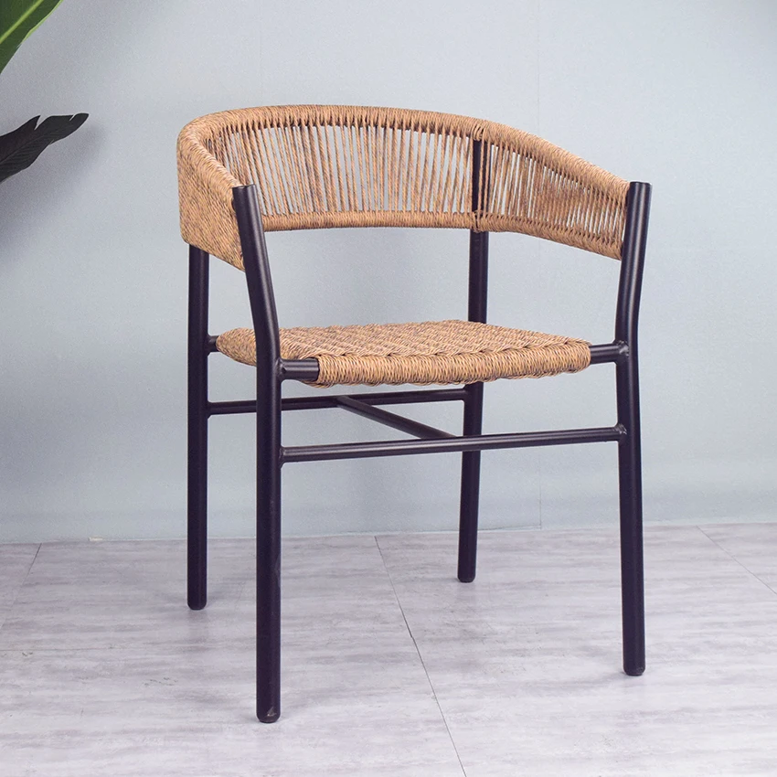 Patio Aluminum Stackable Wick Chairs Outdoor Restaur Restaurant Dining Rattan Chair