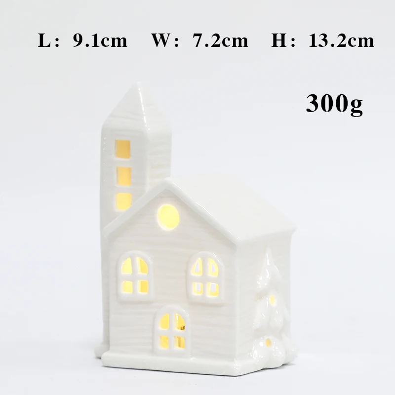Christmas Decorative Ceramic Village houses with cutout windows for a beautiful glow led Light the perfect gift for holiday