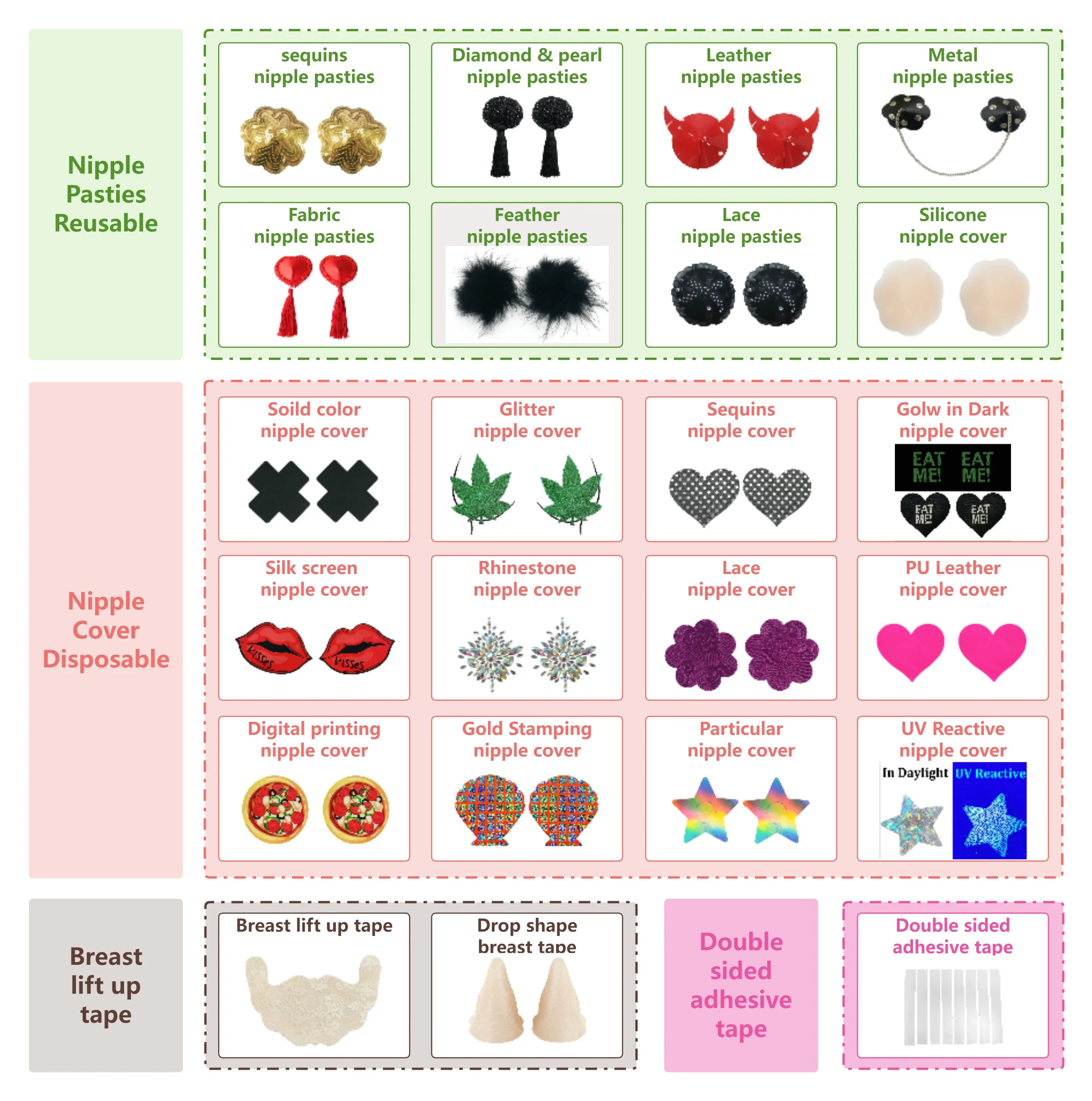 Sexy Women Chest Stickers Disposable Boobs Cover Custom Pasties Disposable Sexy Nipple Pasties Sexy Breast Covers