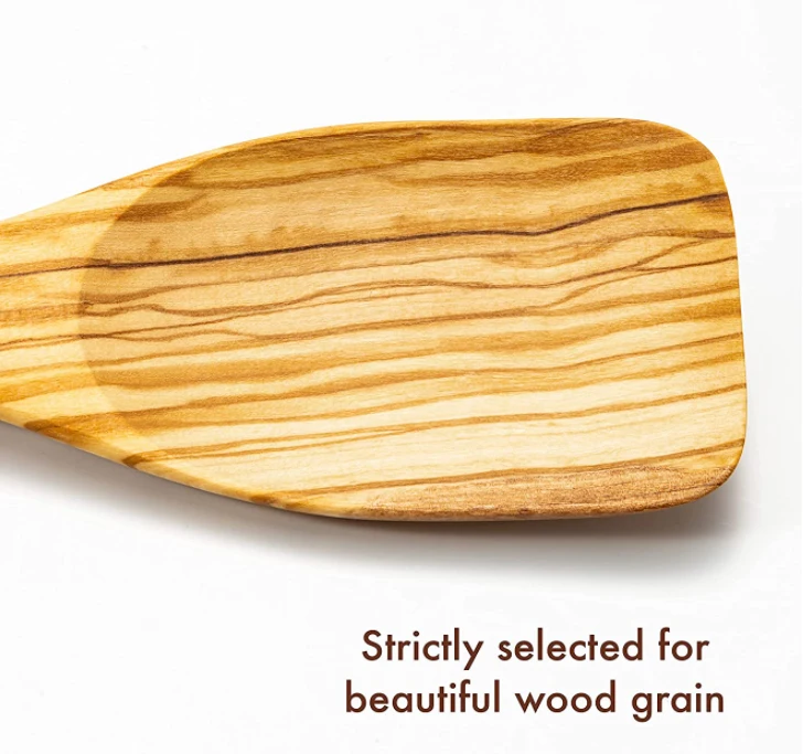 Olive Wood Cooking Spoons Set with Cooking Spatulas Set, Set of 4 Cooking Utensils.
