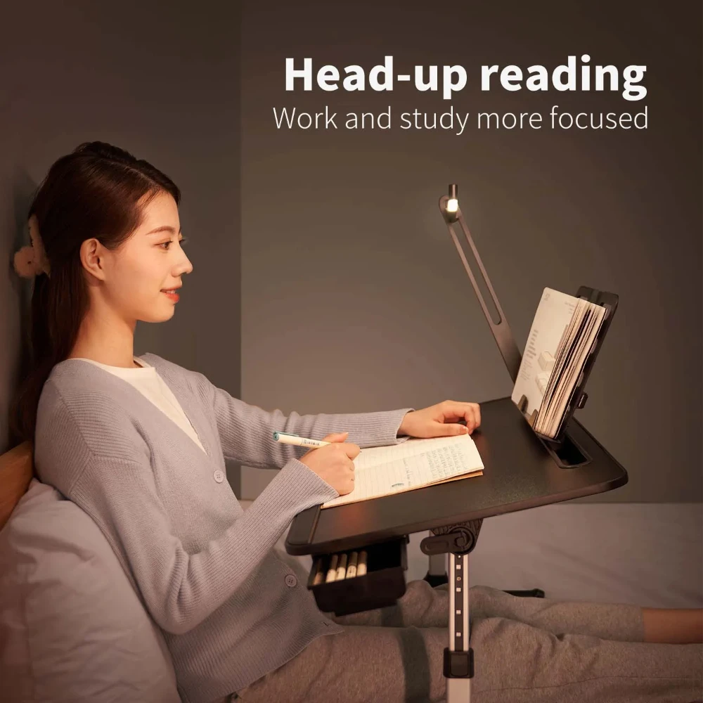 Wholesale Portable Lap Desk with LED light Drawer Laptop desk table with USB type-C Adjustable Height for Laptops and Reading