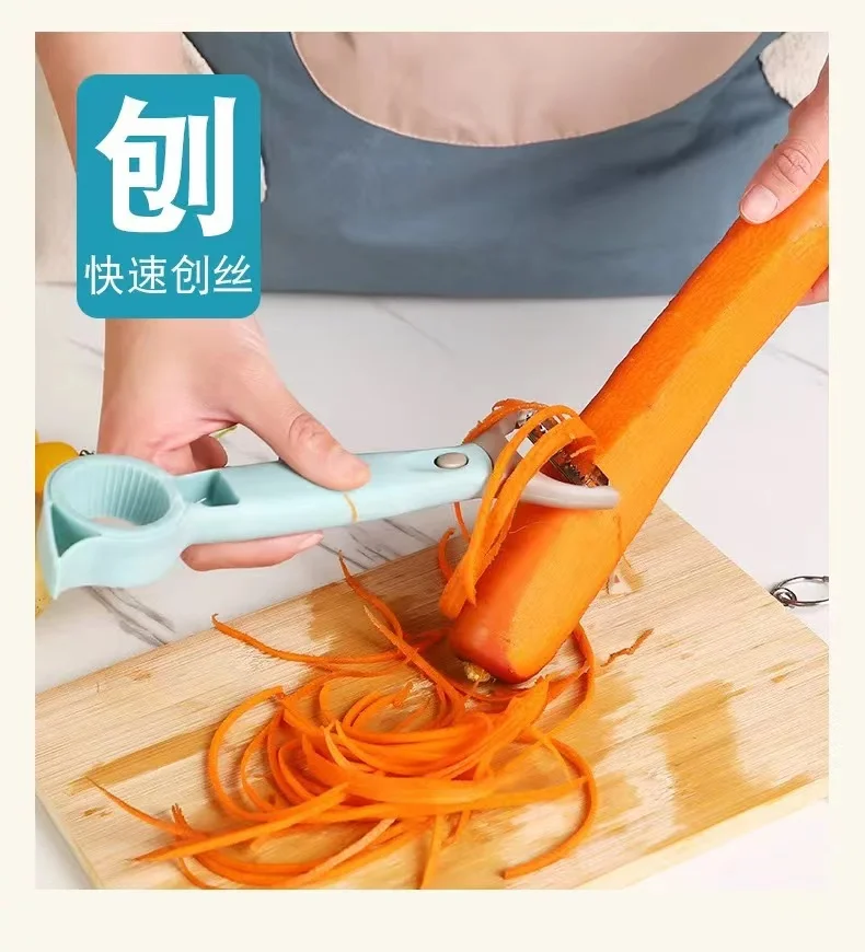 IN STOCK  Kitchen Accessory Home Use  Food Chopper Tools  3SETS  Plastic Feature Fruit Tool Stainless Steel Cutter/Peeler/Slicer