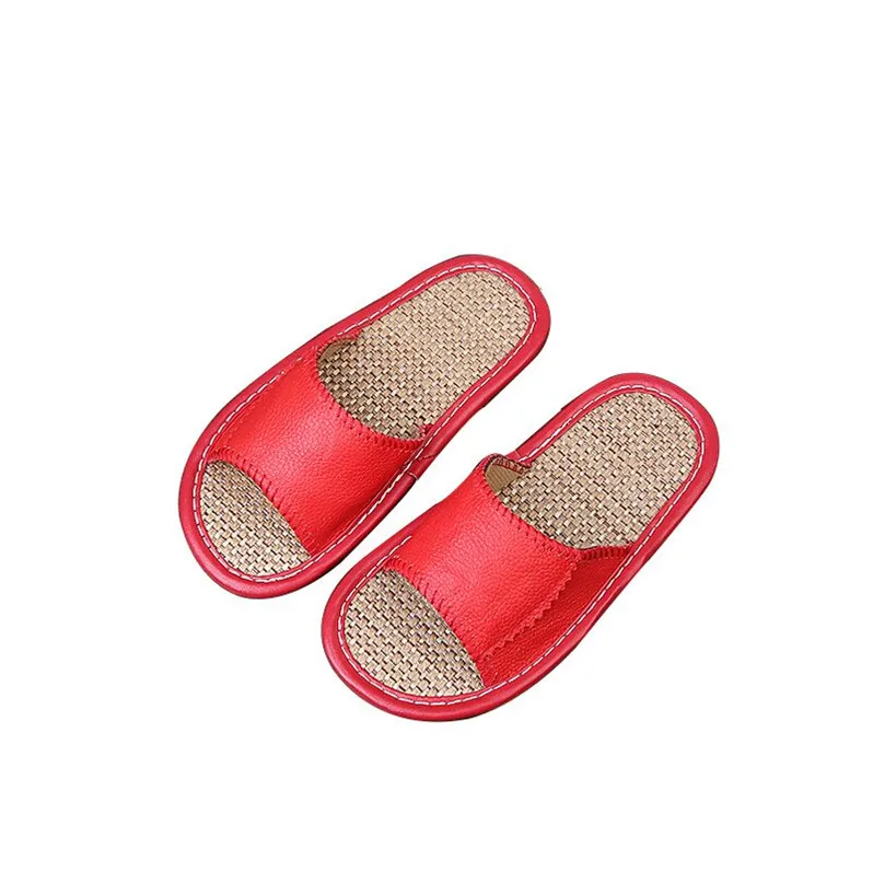 
Factories leather flip flos in China summer wear - resistant indoor linen slippers for girl 