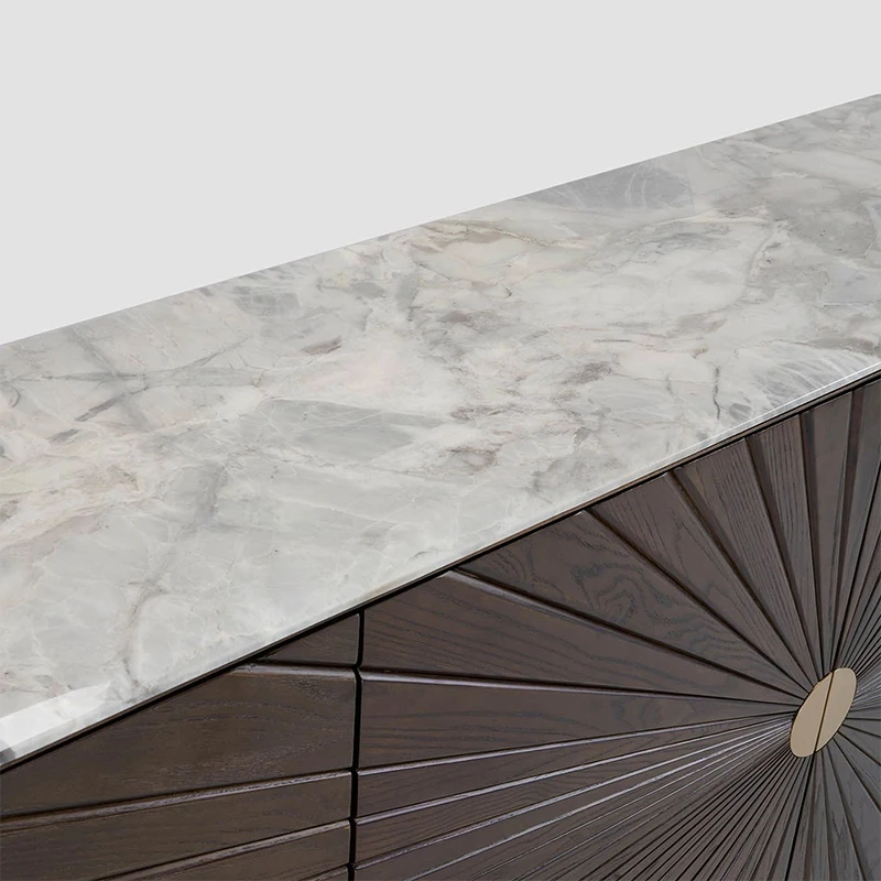 Modern Luxury Sideboard Furniture Modern Storage Buffet Cabinet Wood Marble Display Cabinets