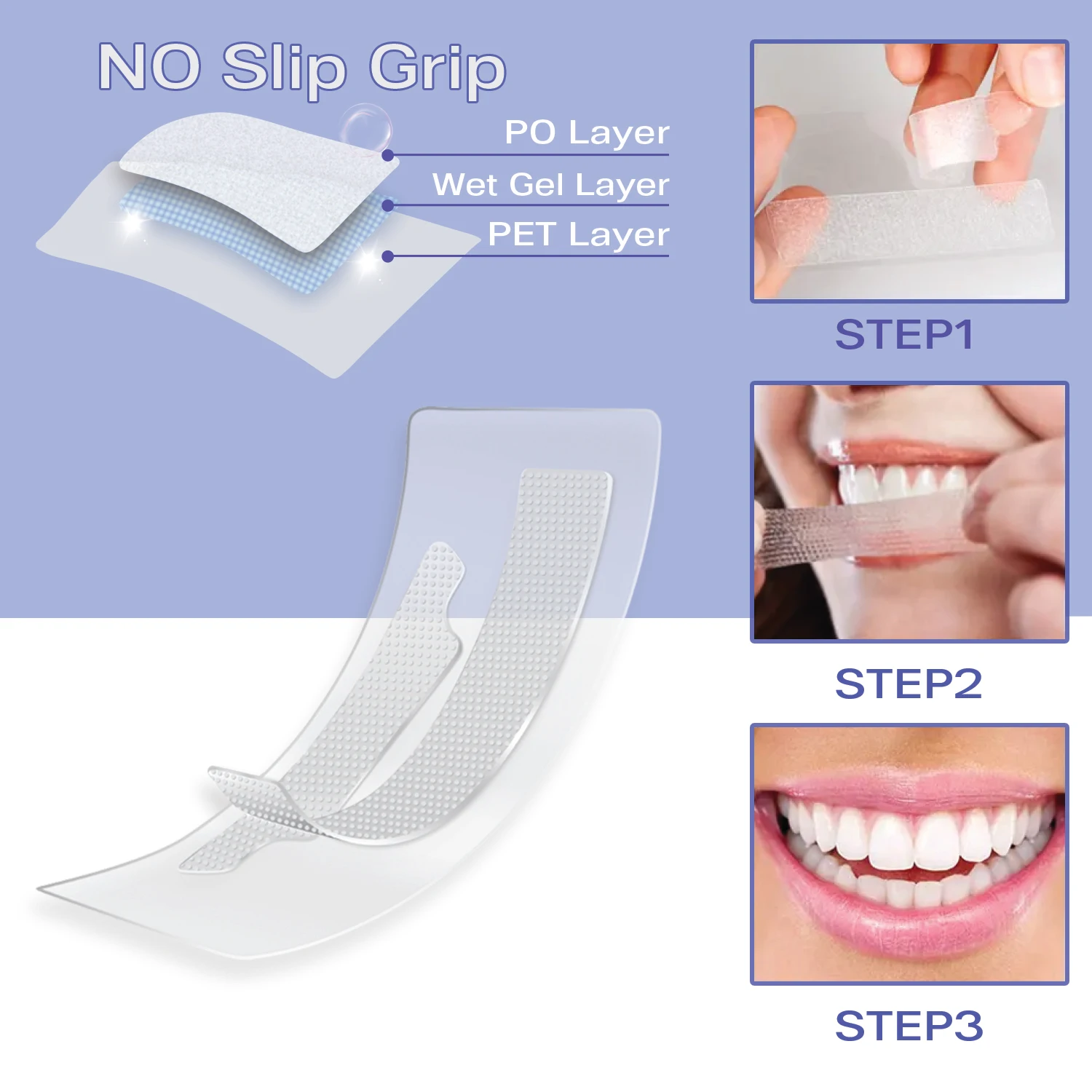 Private Label HP/PAP/Non Peroxide Teeth Whitening Strips Home Dental White Strips