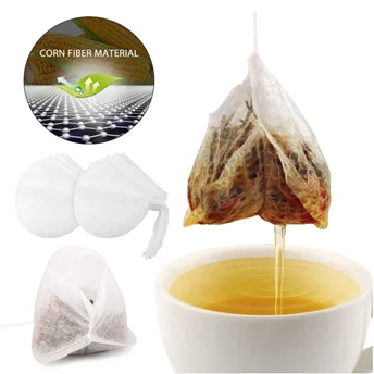 New design boat shape bio degradable Disposable Tea Bags with Drawstring  3D flower pla tea bag