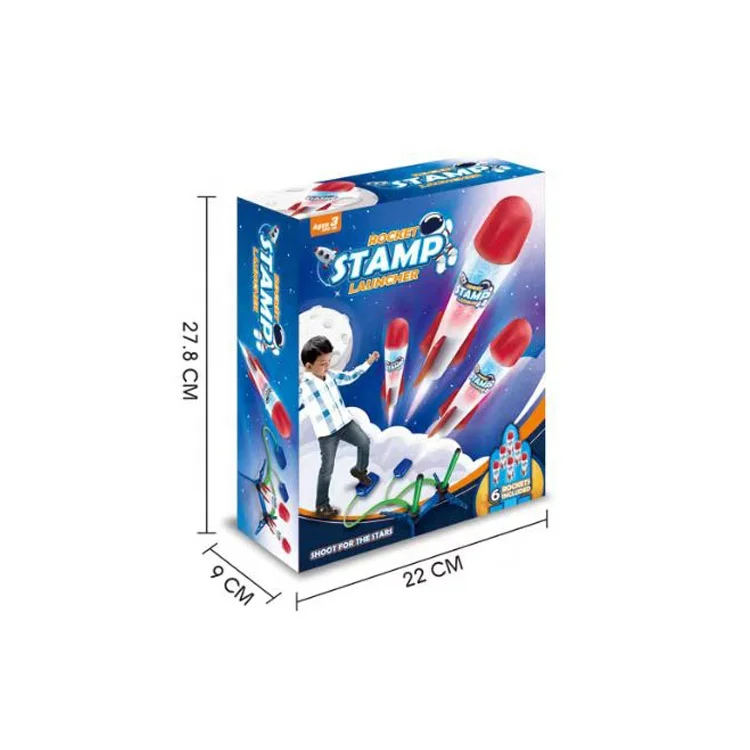 EVA Foam Stomp Rocket With Flashing Light Air Powered EVA Foam Rocket Novel Family Interaction Battle Game Toys For Kids