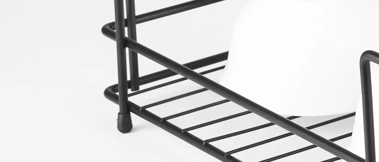 
2 tier folding over the sink kitchen cabinet metal dish drying rack 