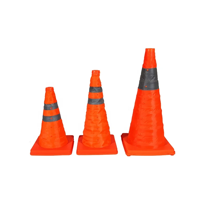 Manufacture Top Sale 40 cm Road Cone Flexible Collapsible Safety Used Traffic Cone