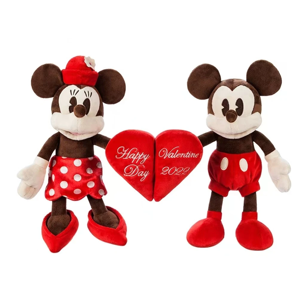 Valentine Gift Plush Toys Stuffed Mickey Mouse Plush Toys with Love Heart for Girls
