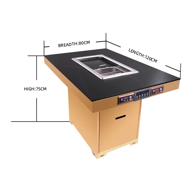 AOBL induction cooker high-power smokeless hot pot barbecue integrated table