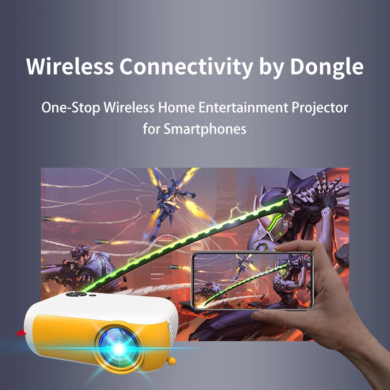 Yinzam High Quality A10 AIR Video Beamer, Cheapest LED 1600 Ansi Lux Android Proyector with WiFi BT 3D Portable projector