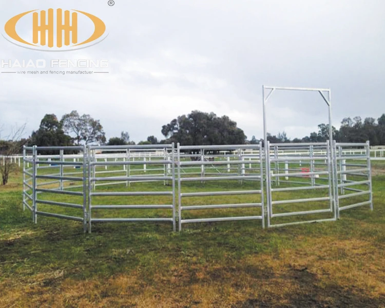 Customized american livestock corral fencing 3 or 4 rails horse paddock fence panels ranch goat cattle fence panels