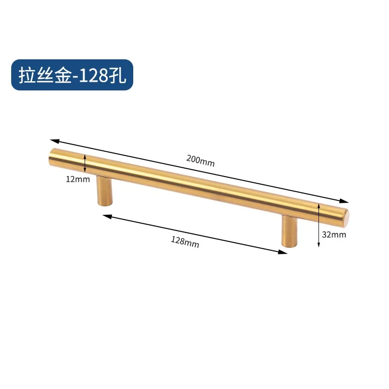 Handle Stainless steel T solid hollow handle Double hole cabinet closet door launch simple Novel design New listing custom