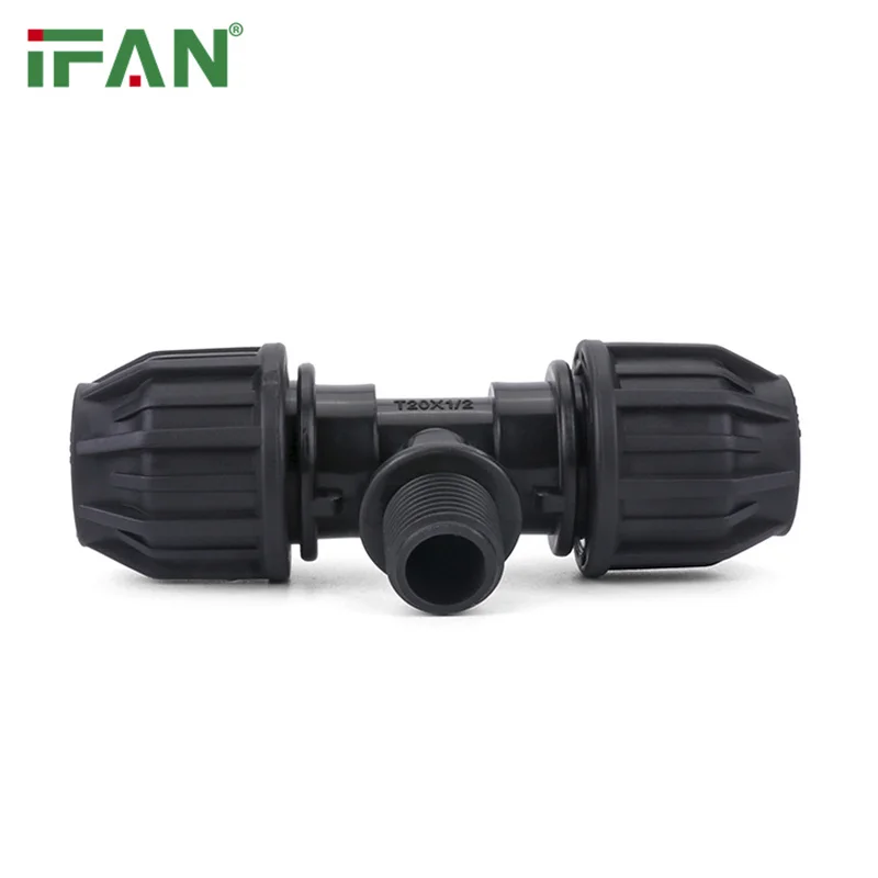 IFAN Factory Irrigation Fittings 50mm Quick Connect Water Fittings Tee ASTM D3035 PP Compression Fittings