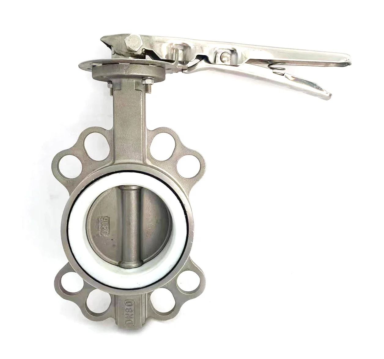 Best Selling Wafer Type PTFE Lined Cast Iron Manual Operated With PTFE Seated Industry Butterfly Valve Supplier