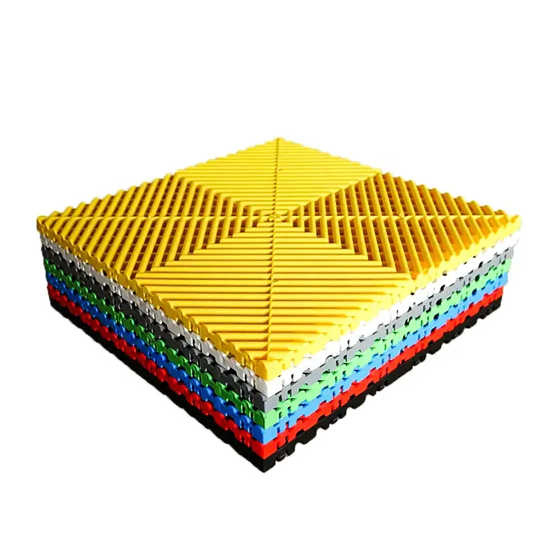 Pcv Floor Grille Workshop Modular Pp Interlocking Car Wash Plastic Floor Tiles Garage Flooring Mats