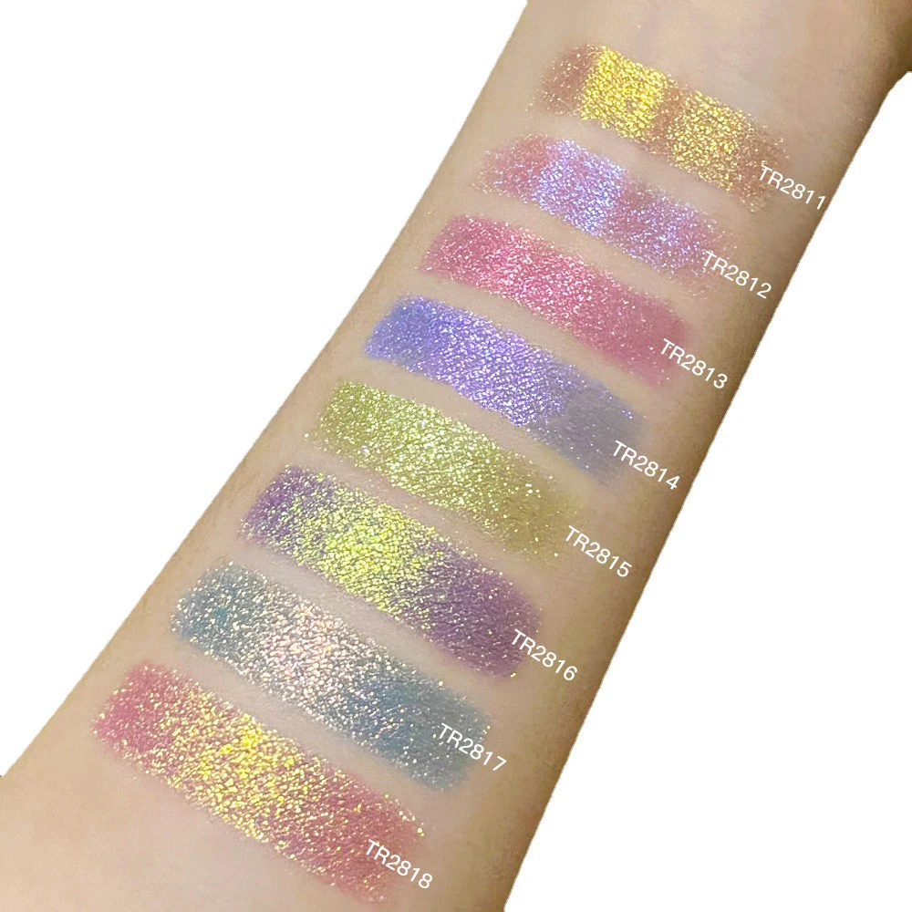 Custom Duochrome eyeshadow loose powder neon nail multichrome Highly Pigment Customized Private Logo