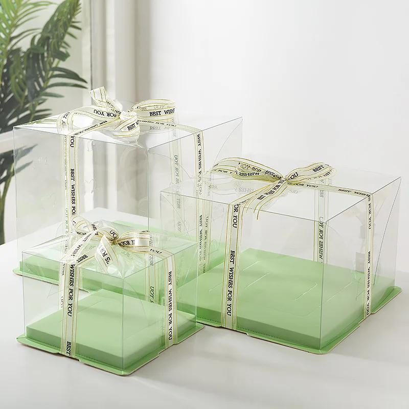 Custom Logo Bakery Plastic 8-12 Inches Tall Clear Cake Box Packaging Transparent Cake Box With Window Clear Cake Packing
